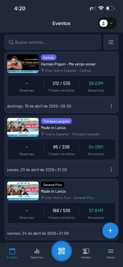 Fanz 移动应用 — 活动列表